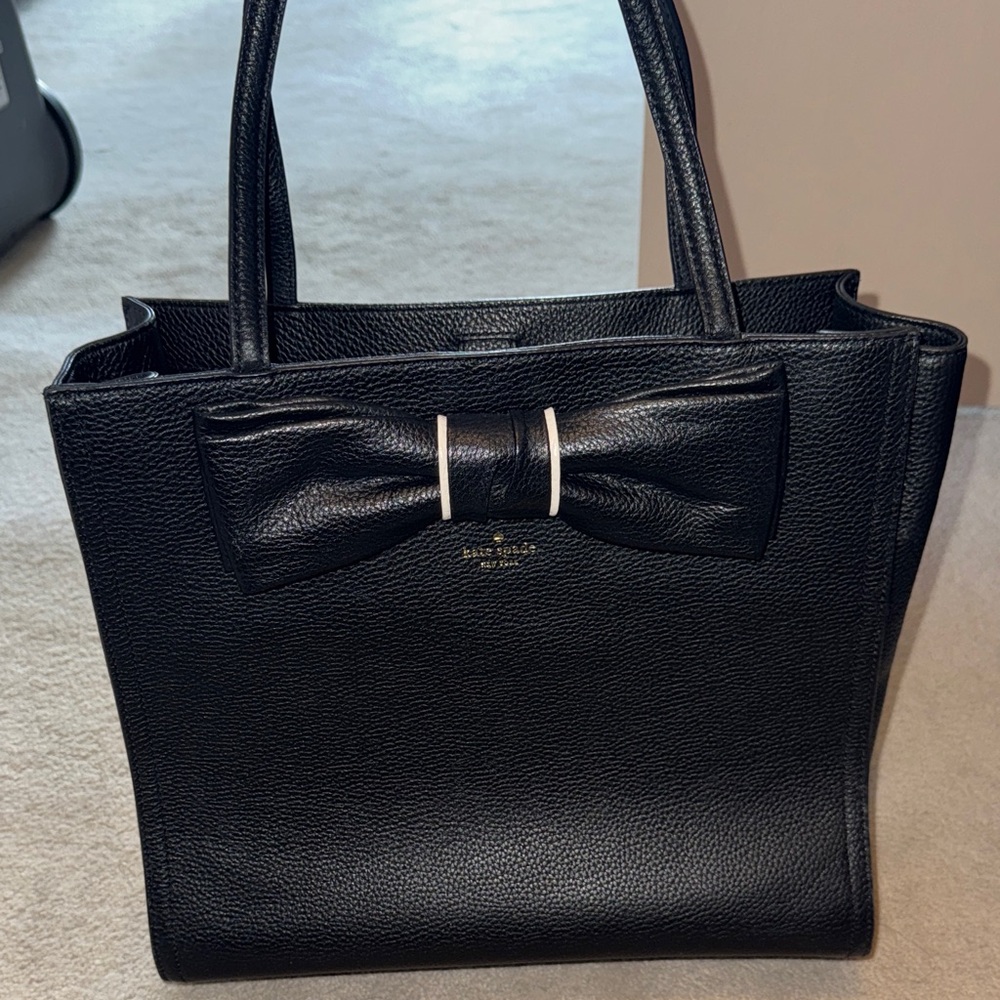 Kate Spade Black Tote with Bow Accent